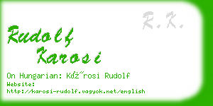 rudolf karosi business card